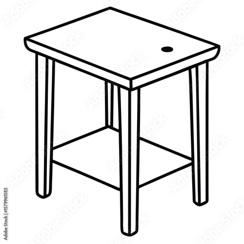 Simple stool illustration isolated on transparent background