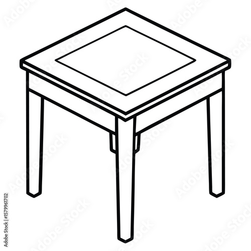 Simple stool illustration isolated on transparent background