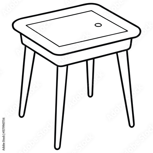 Simple stool illustration isolated on transparent background