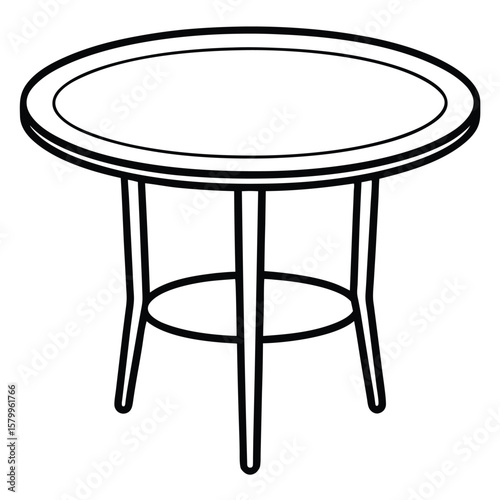 Simple stool illustration isolated on transparent background