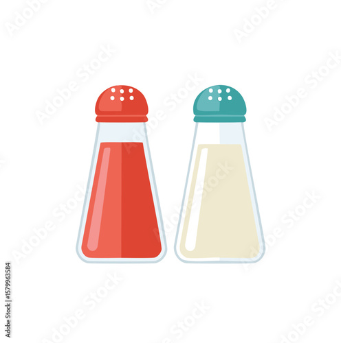 Red and blue salt and pepper shakers salt shaker condiment