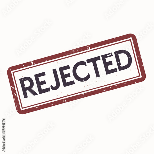 Rejected stamp rectangular sign message silhouette vector illustration