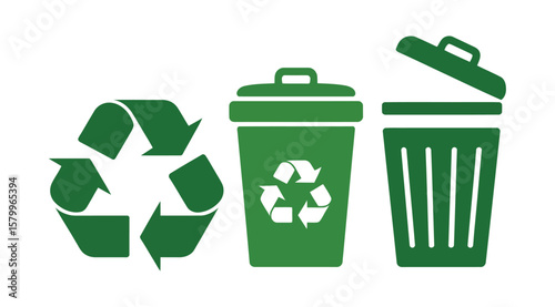 flat icon set recyclable materials plastic environmentally friendly