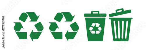 flat icon set recyclable materials plastic environmentally friendly