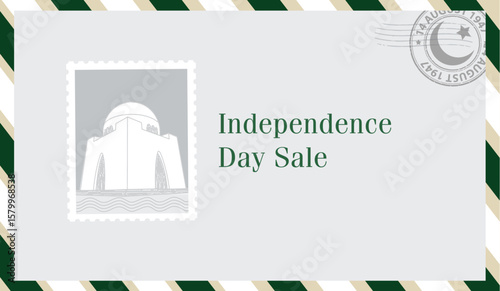 Happy independence day Pakistan. vector illustration design, 14 august sale template, 