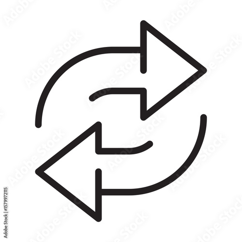 replace icon vector double reverse arrow exchange linear sign for graphic design, logo, web site, social media, mobile app, ui illustration.