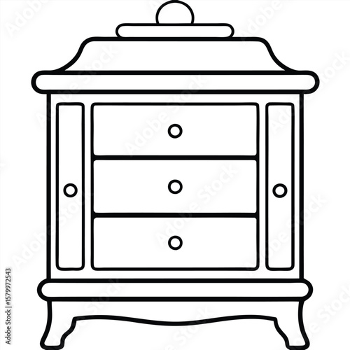 Illustration of a cabinet with doors isolated on transparent background