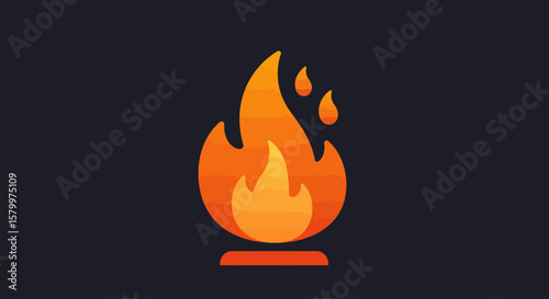 Vibrant Cartoon Flame Icons Collection