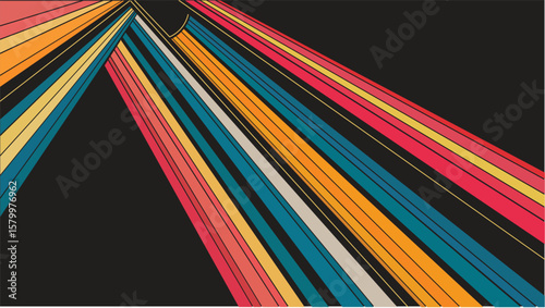 Retro Abstract Sunburst Vector Background