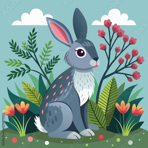 easter bunny with eggs