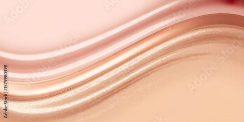 Rose gold gradient background with flowing wavy lines and soft color transitions