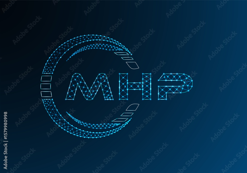 Naklejka premium MHP low poly letter logo vector design. MHP lower poly logo design. Low poly logo.