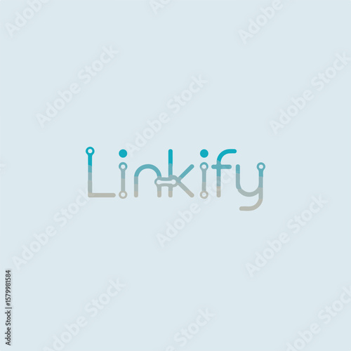 Modern and minimalist "linkify" logo design depicting connectivity and technological innovation for businesses.