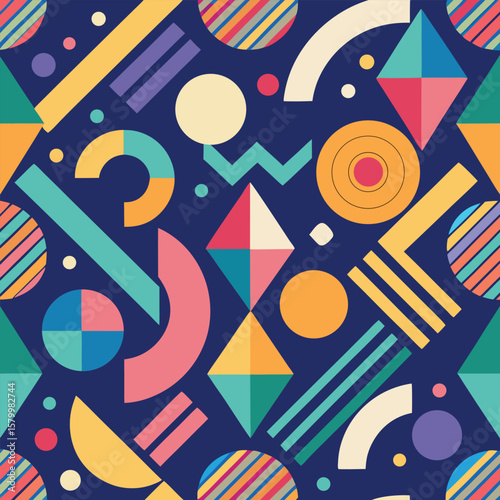 Trendy vector abstract geometric background with circles in Scandinavian retro style, seamless cover. Graphic pattern of simple shapes in gray tones, abstract white mosaic.