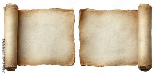 Two ancient scrolls, open