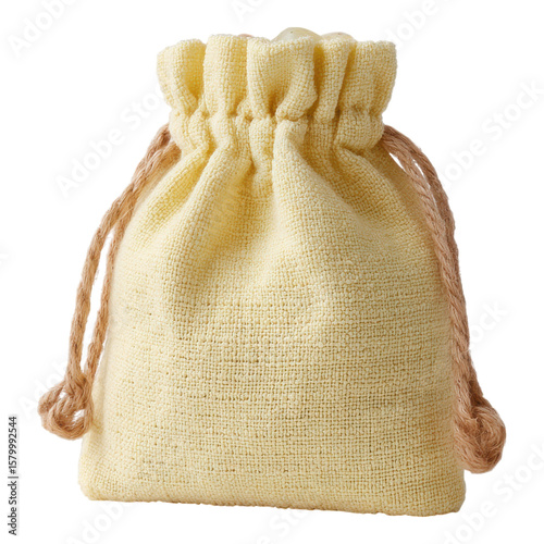 Yellow Fabric Drawstring Bag for Storage and Gift Wrapping