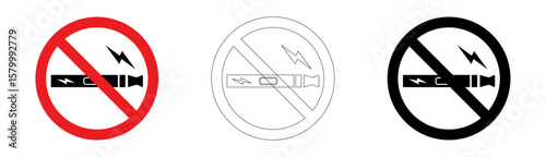 No smoking of electronic cigarettes sign in vector format