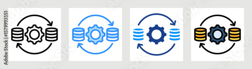 Data Integration Icon Collection Set Multiple Style