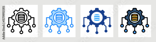 Database Development Icon Collection Set Multiple Style