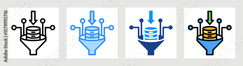 Data Ingestion Icon Collection Set Multiple Style