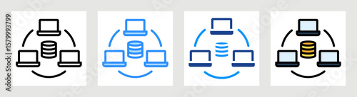 Data Sharing Icon Collection Set Multiple Style