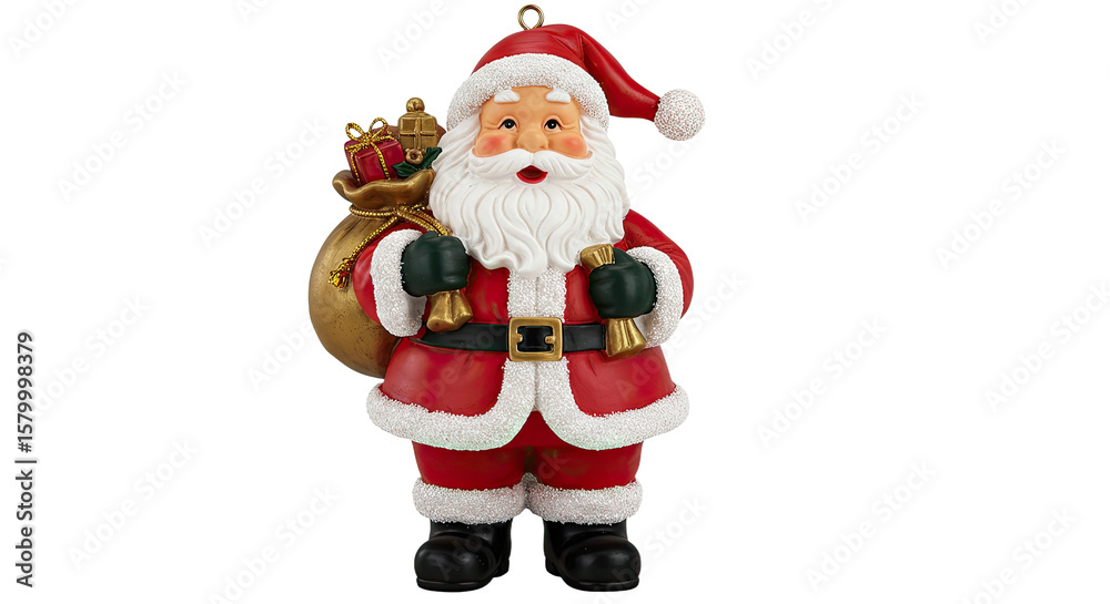 Fototapeta premium Santa Claus Figurine with Gift Bag.