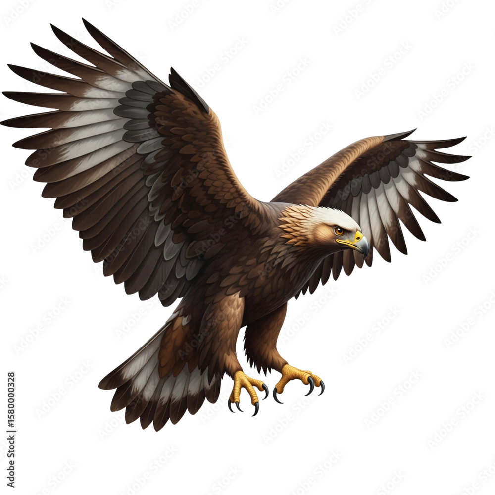 Obraz premium Majestic eagle bird isolated on clear transparent background Generative Ai.