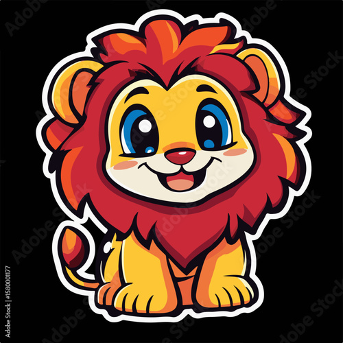 Adorable Lion Cub Design a high-resolution vector illustration with cute nezzzuko0 style  for children, embodying innocence and charm, 4213fc81-c800-4a59-a427-f6d29fd285f5