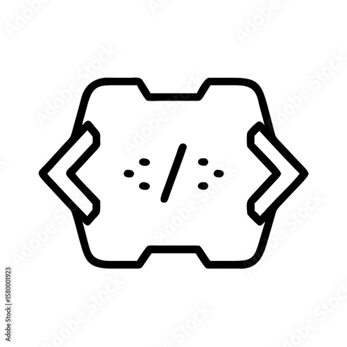 Outline of a coding symbol inside a gear shaped icon representing software development and programming concept