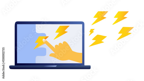 Laptop lightning fast performance boost optimization speed internet connection electricity power surge tech