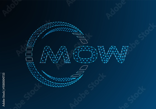 MOW low poly letter logo vector design. MOW lower poly logo design. Low poly logo.