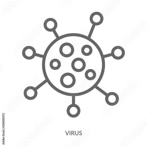 Virus Icon Line Style. Design Vector Illustration