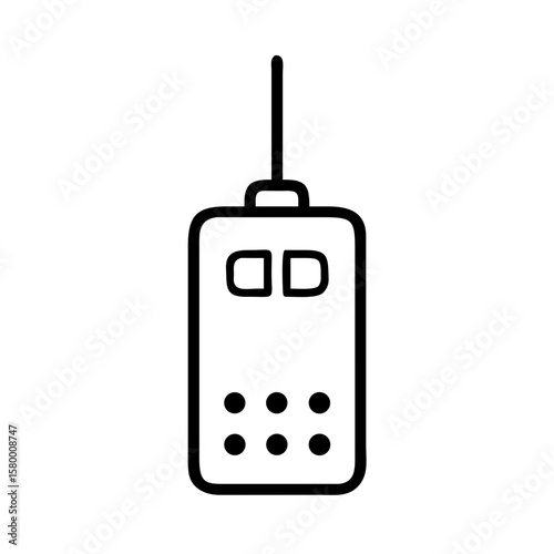 Simple, minimalist line art illustration of a walkie-talkie. Evoking feelings of communication and connection in a modern and clean style.