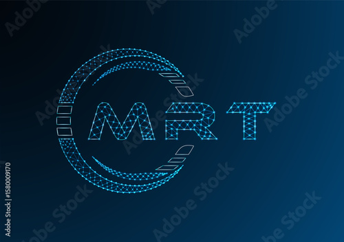 MRT low poly letter logo vector design. MRT lower poly logo design. Low poly logo.