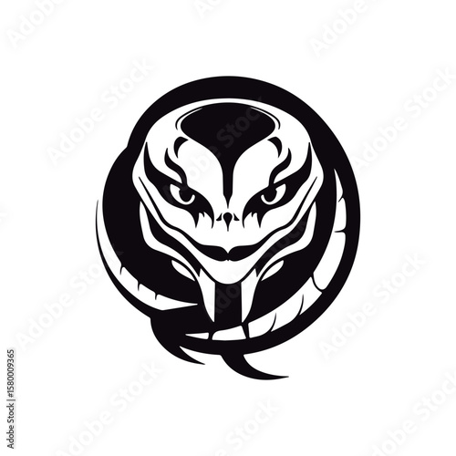 Coloring book for children Snake Black and white vector illustration.