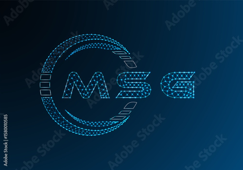 MSG low poly letter logo vector design. MSG lower poly logo design. Low poly logo.
