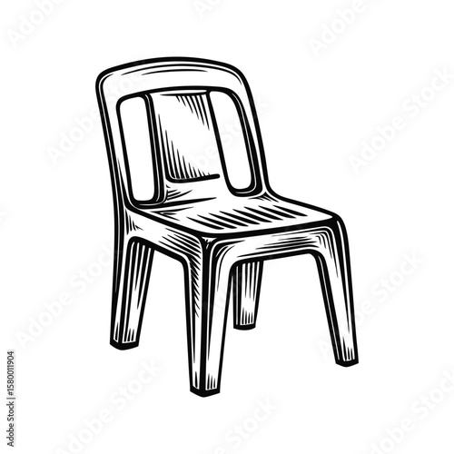 Simple plastic chair drawing furniture seating