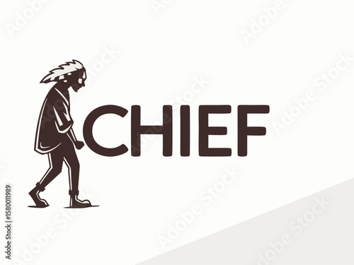 Profile of a Native American Chief, a stylized graphic design.
