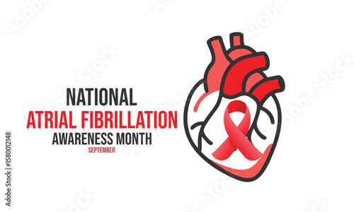 National Atrial Fibrillation Awareness Month. background, banner, card, poster, template. Vector illustration.