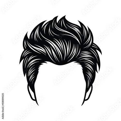 Black mens spiky quiff hairstyle silhouette mens hairstyle spiky hair