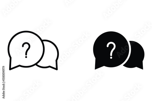 Speech bubble with question mark. Vector illustration.