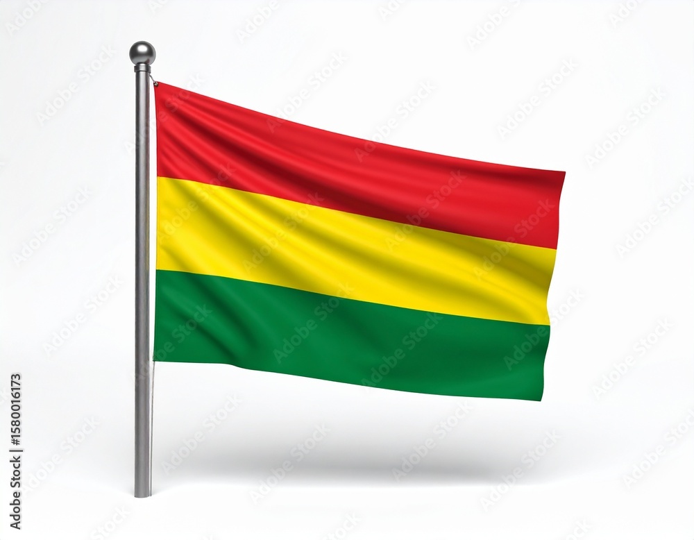 Obraz premium 白背景にボリビアの国旗