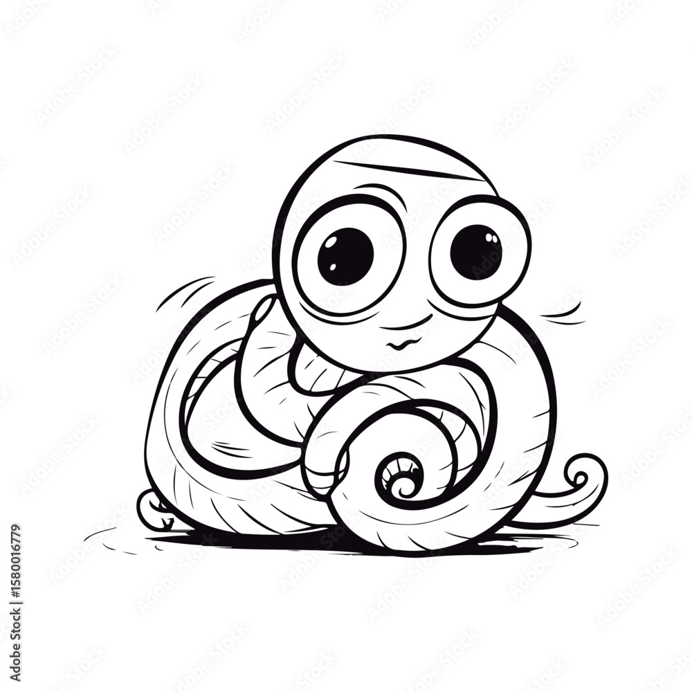 Obraz premium Cute cartoon Garter snake illustration