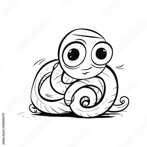 Cute cartoon Garter snake illustration