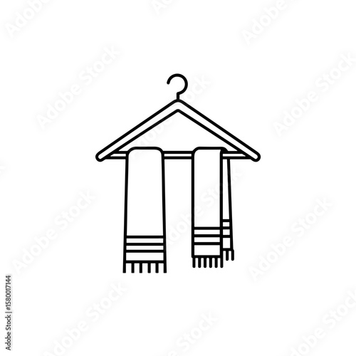 Scarves on a hanger in a minimalist style for home decor.
