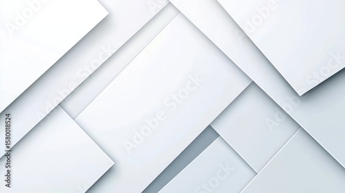 Abstract geometric shapes in light gray and white tones.