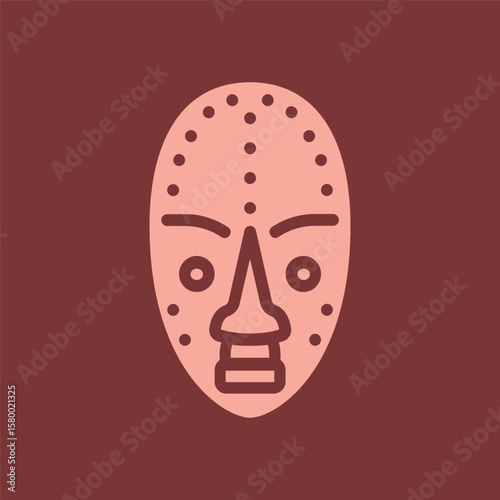 illustration of african tribal mask icon