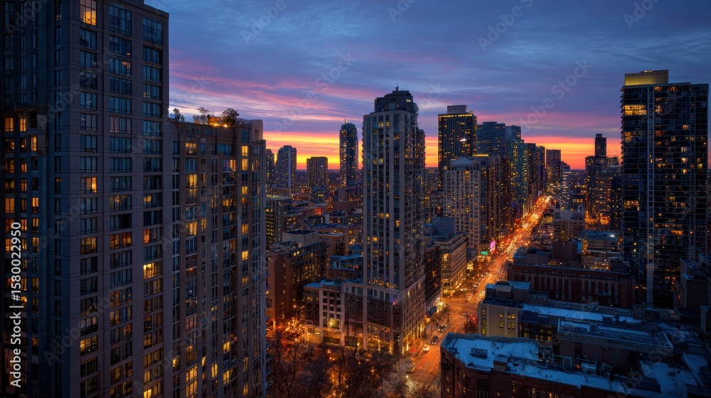 Obraz premium City skyline at twilight (1)