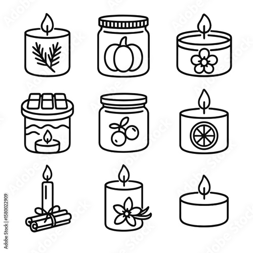 Jar pillar icon breeze icons vector candle scent melt seasonal vanilla linen