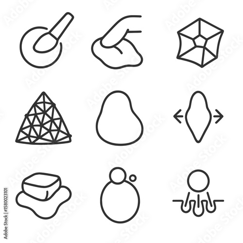 Buildup set brush vector icon organic tool topology sculpting smooth detail form